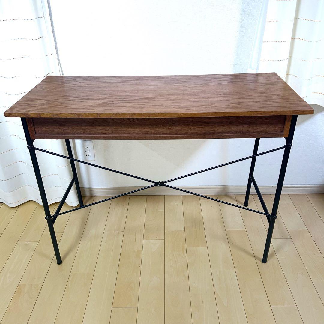 nikoand… ニコアンド デスク 机 ブラウン 木目 引き出し　W100cm