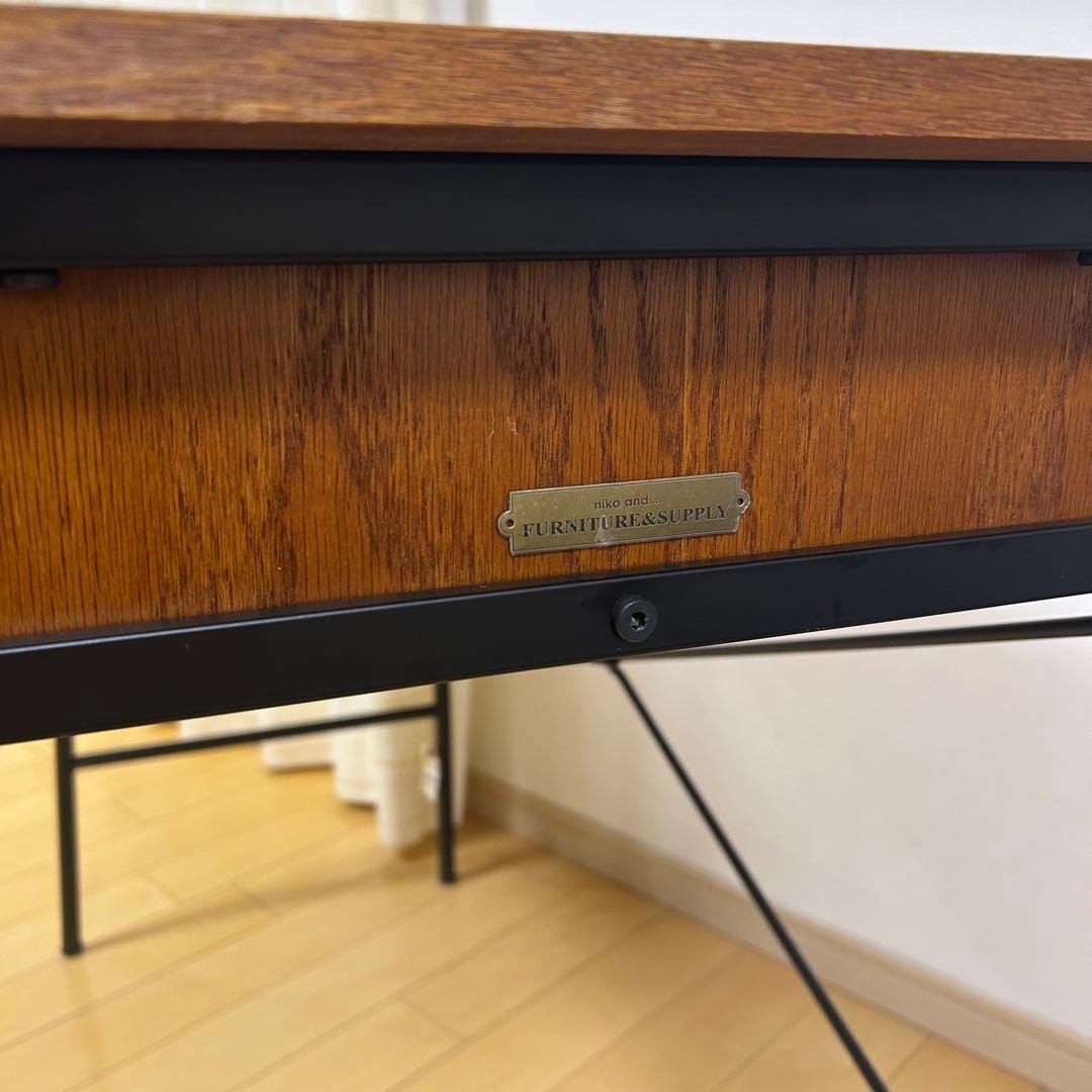 nikoand… ニコアンド デスク 机 ブラウン 木目 引き出し　W100cm