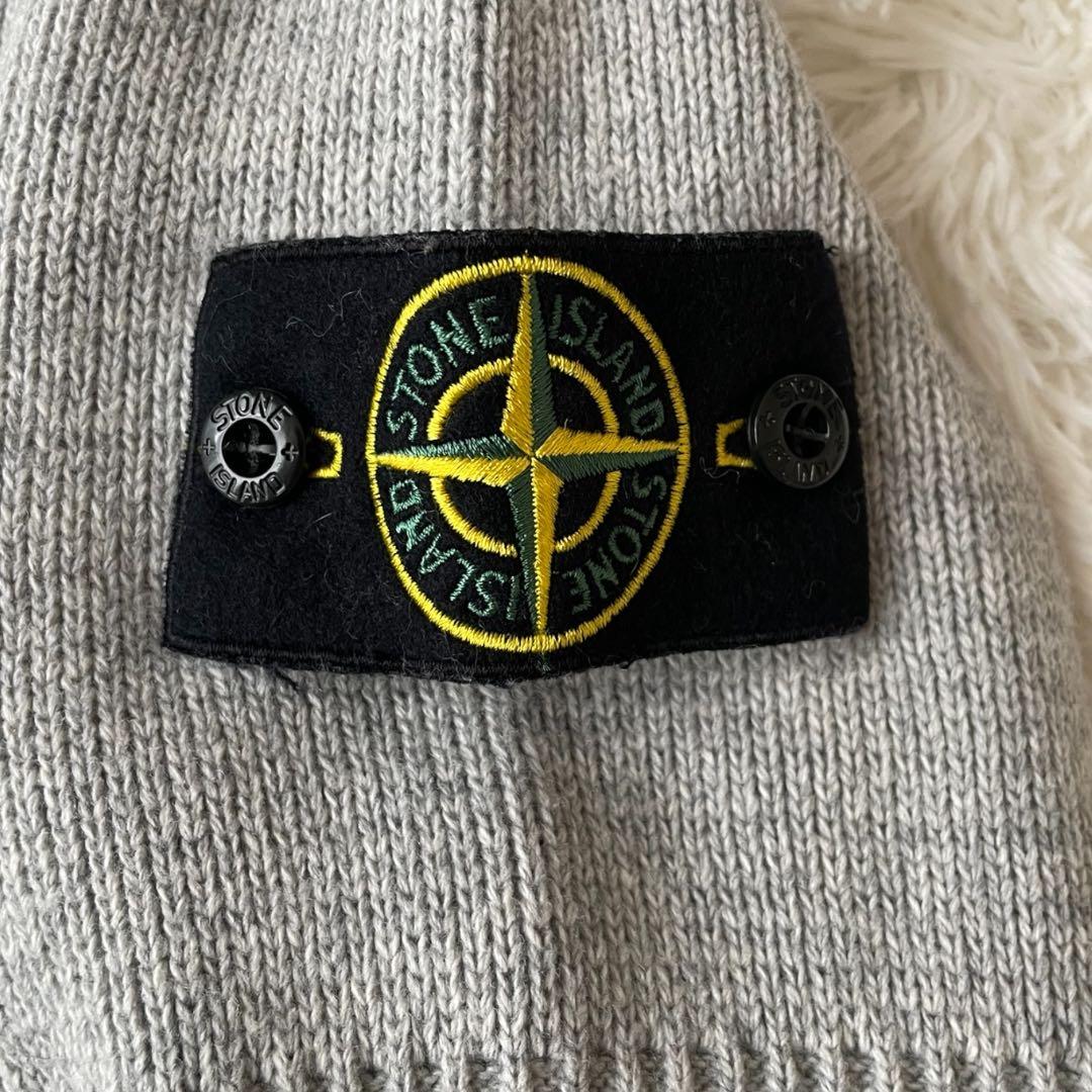 Stone  ドライバーズニット M グレー フルジップ リブ編み