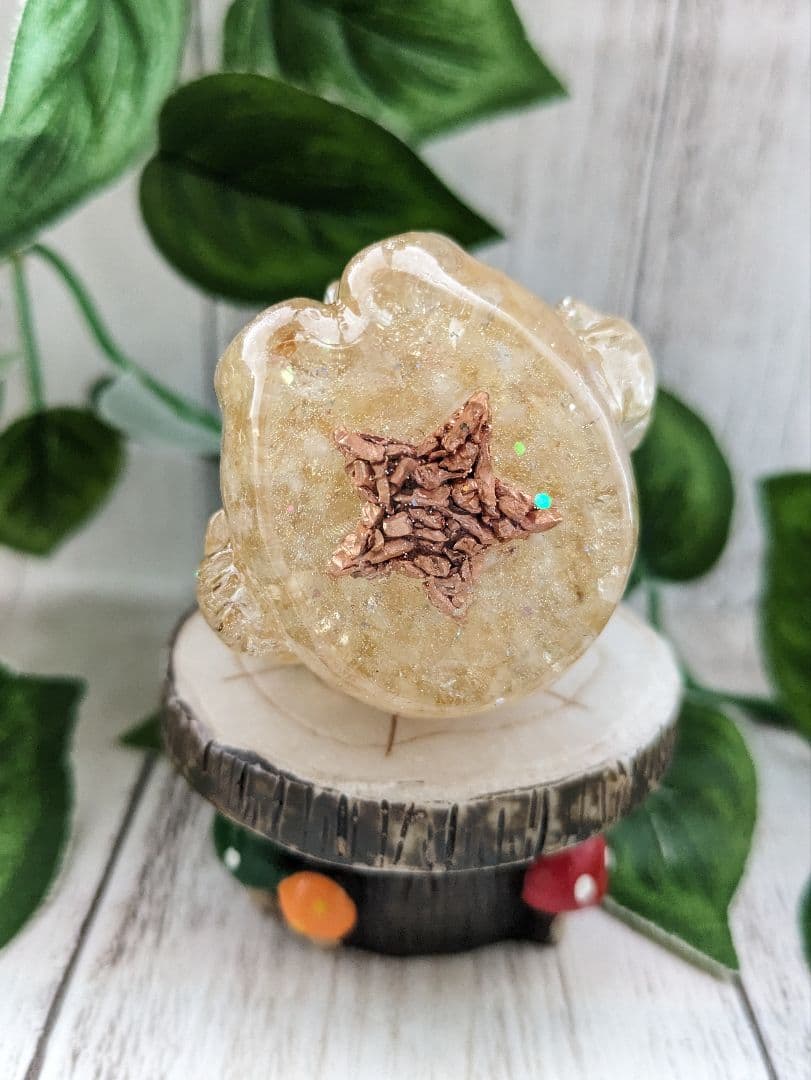 【睦月】シトリンのビリケンさん形オルゴナイト☆他２点