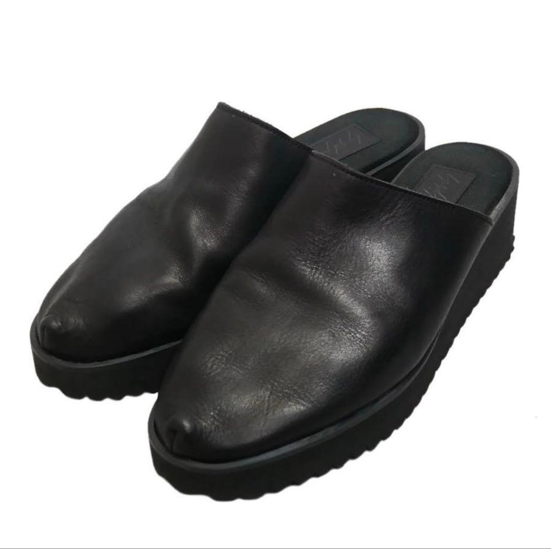 Yohji Yamamoto + NOIR 2019ssレザー 厚底 サボ