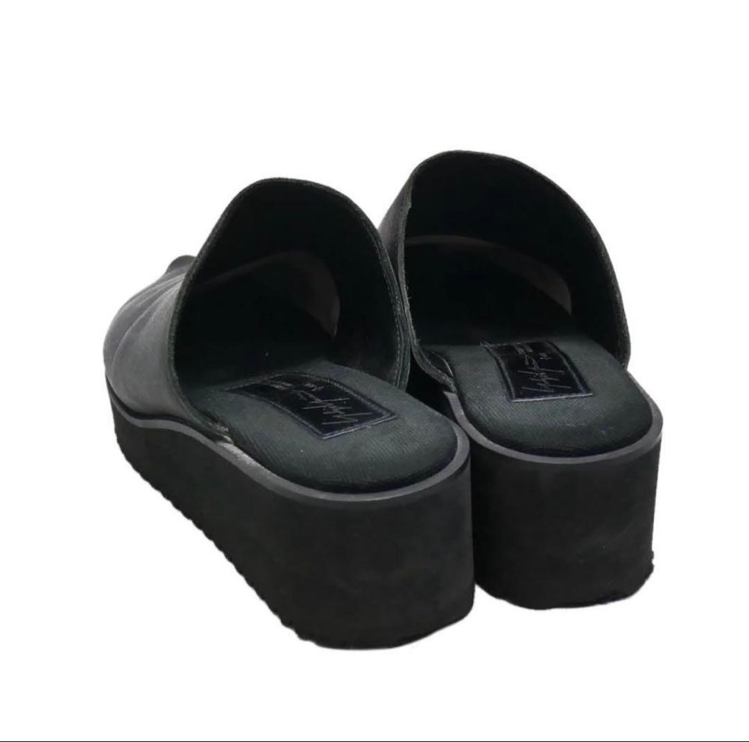 Yohji Yamamoto + NOIR 2019ssレザー 厚底 サボ