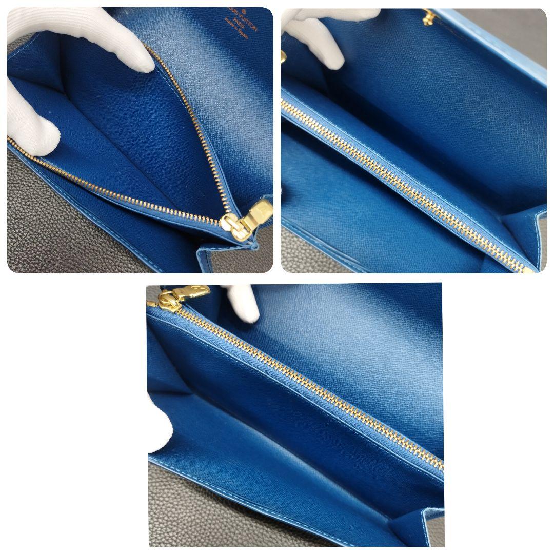 (B0121112)VUITTON エピ 長財布 ブルー CA0999