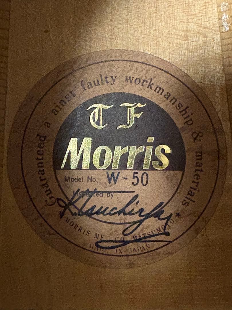 Morris W-50 単板トップ アコースティックギター 専用ハードケース付