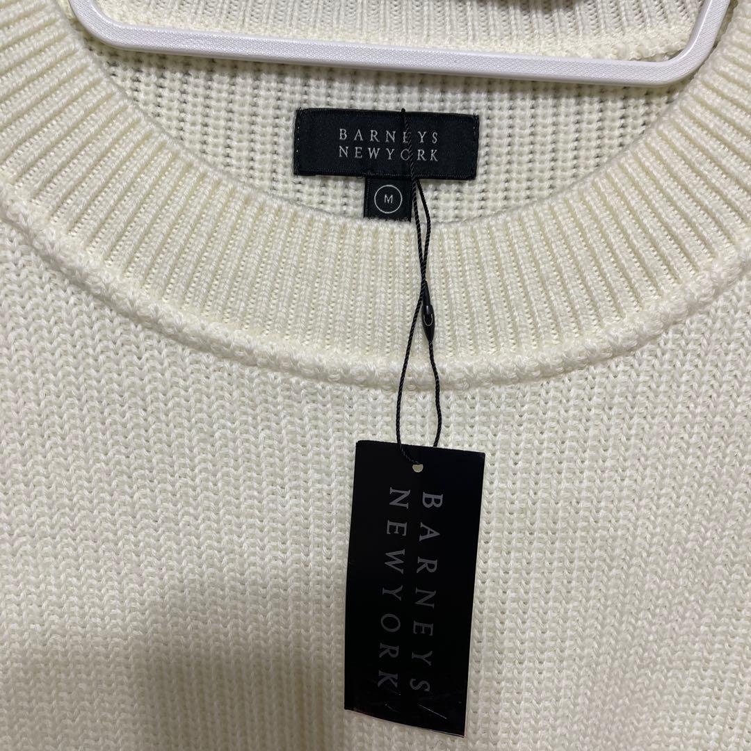 新品✨バーニーズニューヨーク　日本製　ウール100%　ニット　長袖　オフホワイト