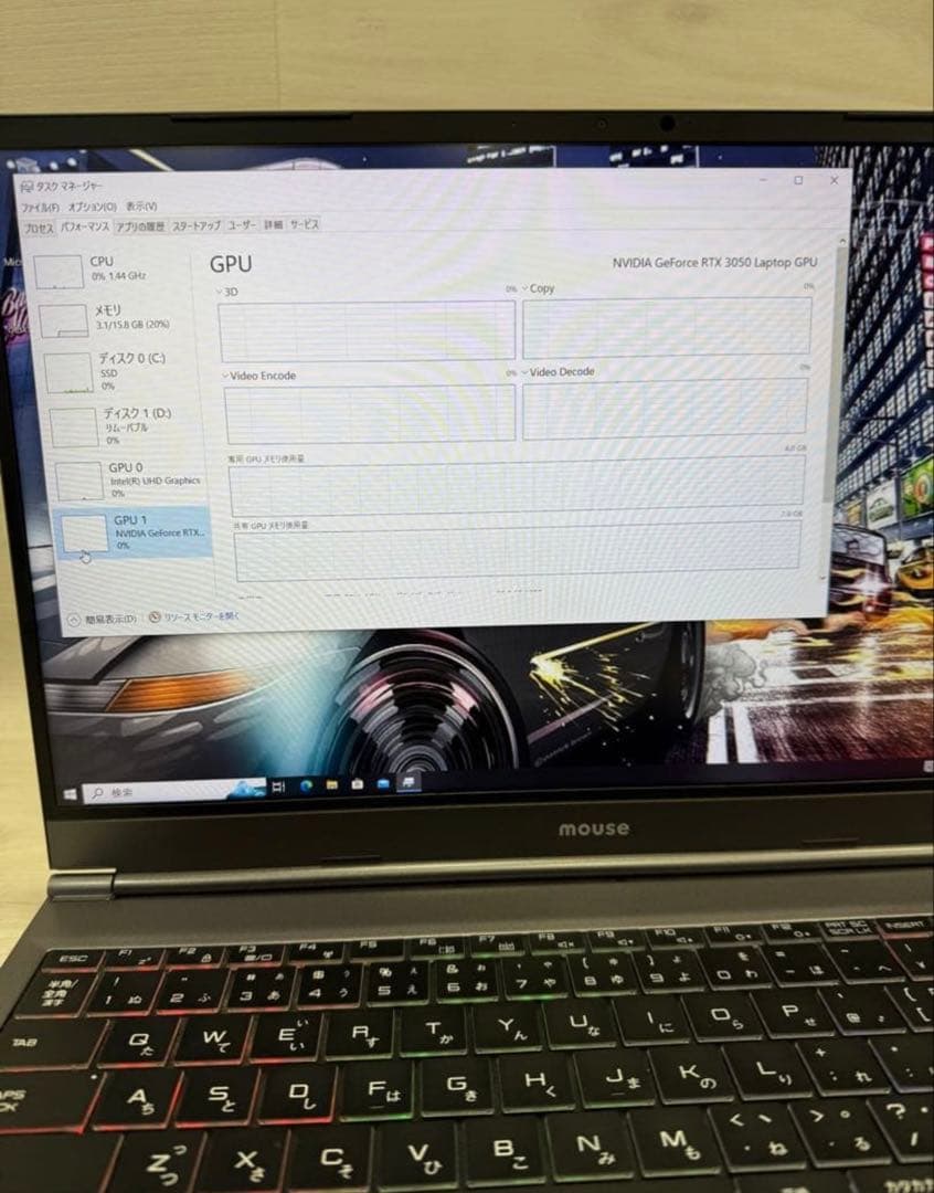 11世代i7 Mouse GTUNEゲーミング　GeForce RTX 3050