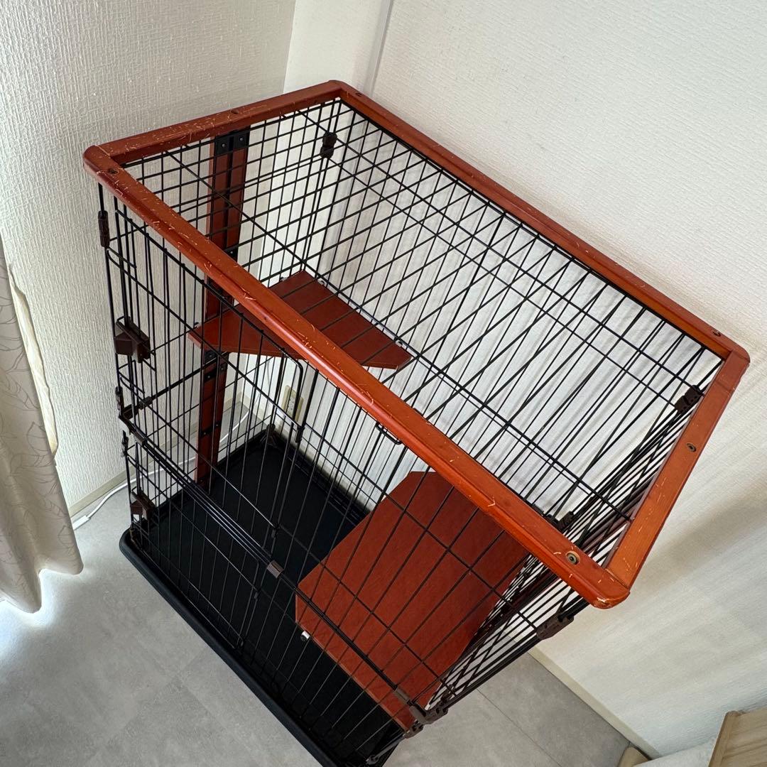 早いもの勝ち　キャットケージ　木製　3段　おしゃれ