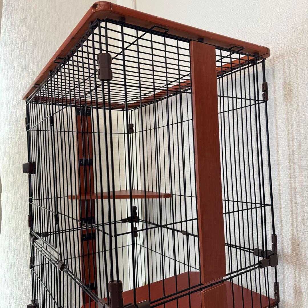 早いもの勝ち　キャットケージ　木製　3段　おしゃれ