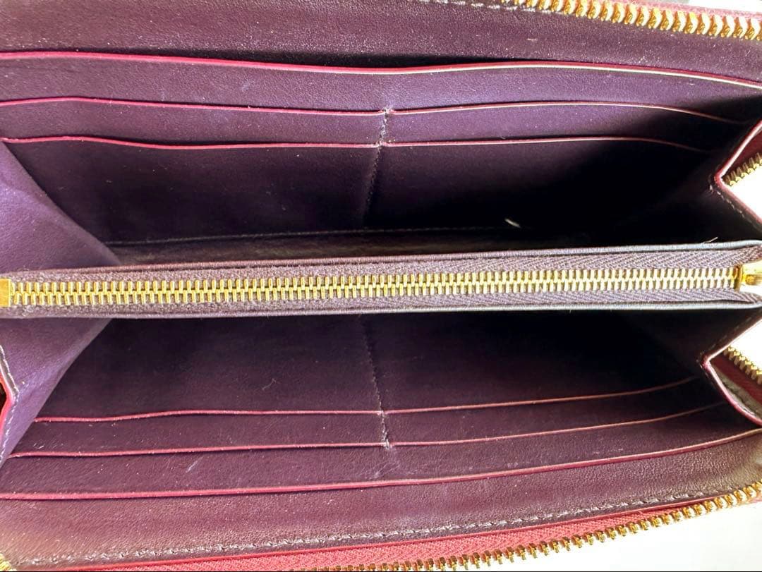 最終値下ボッテガヴェネタ マキシイントレチャート ジップウォレット バーガンディ