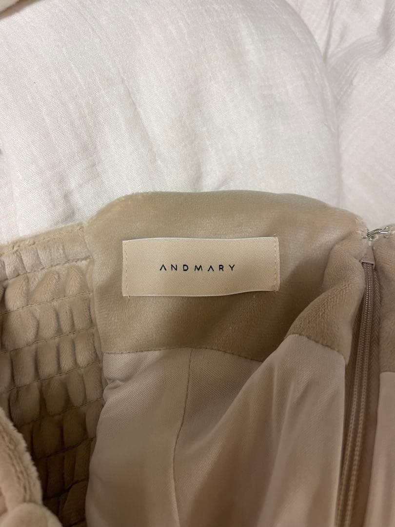 【匿名発送】andmary Betty velour mini dress