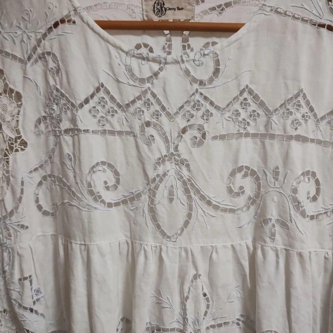 ✽3連休に向けての大特価✽　フランスアンティーク　カットワークリネンのチュニック