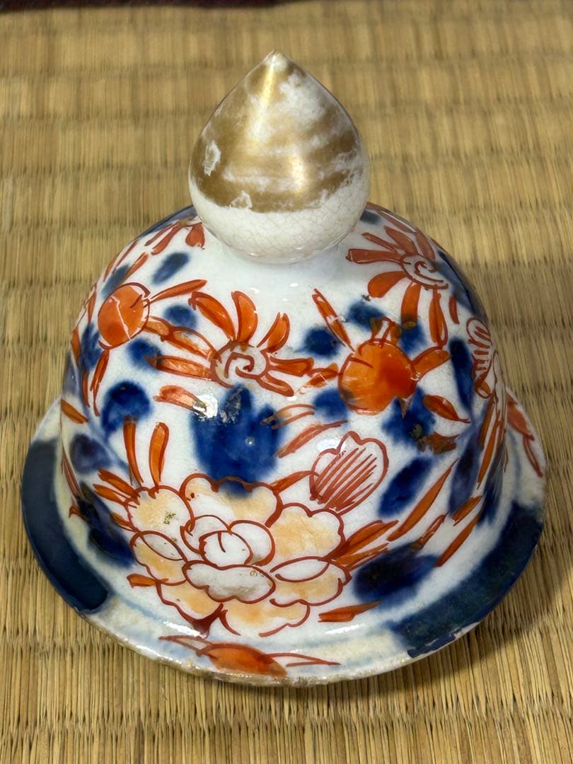 古伊万里　染め錦　沈香壺