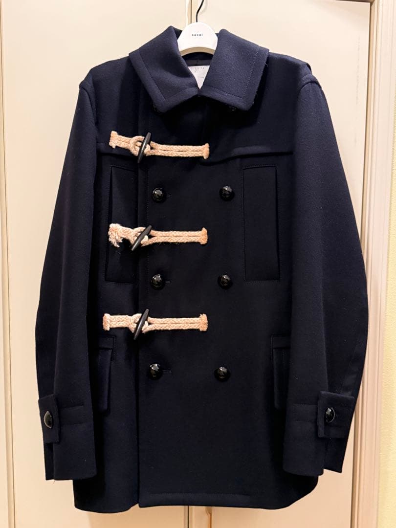 p*0様 24AW Sacai Wool Melton Jacket ダッフルP