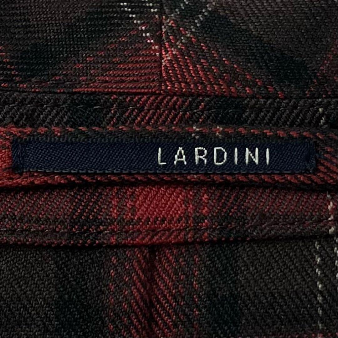 未使用品 LARDINI 三者混 タータンチェック アンコンジャケット M