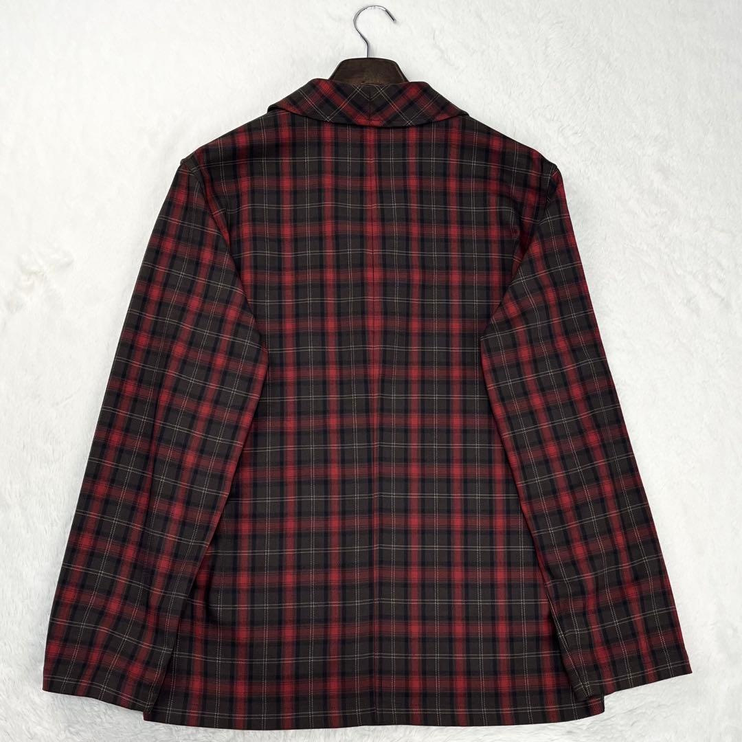 未使用品 LARDINI 三者混 タータンチェック アンコンジャケット M