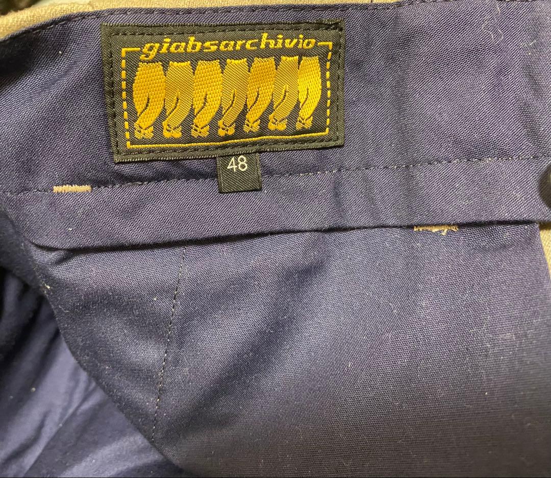 秋冬 giab's 1プリーツ カシミア混 パンツGOLD ジャブスアルキヴィオ