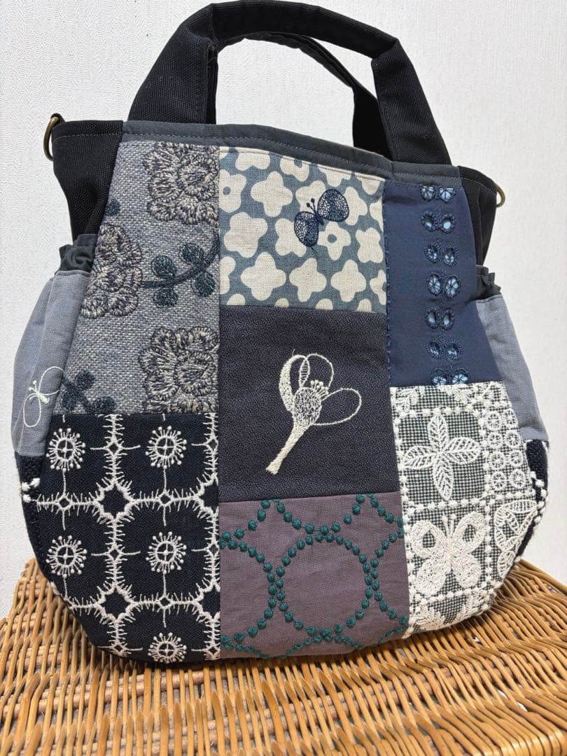 ミナペルホネン＊パッチギャザポケバッグ✂️ハンドメイド