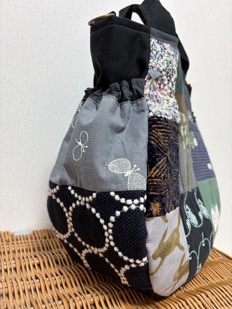 ミナペルホネン＊パッチギャザポケバッグ✂️ハンドメイド