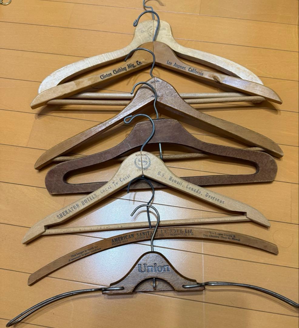 ビンテージ ハンガー 7本セット USA ウッドハンガー　アメリカ製