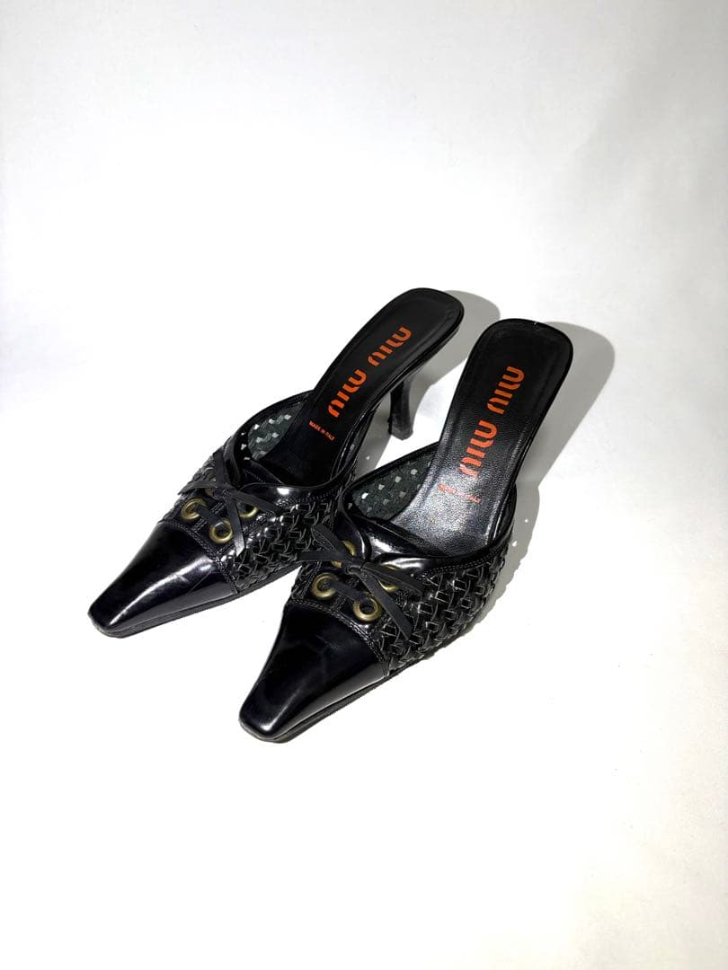 miu miu ブラックミュール