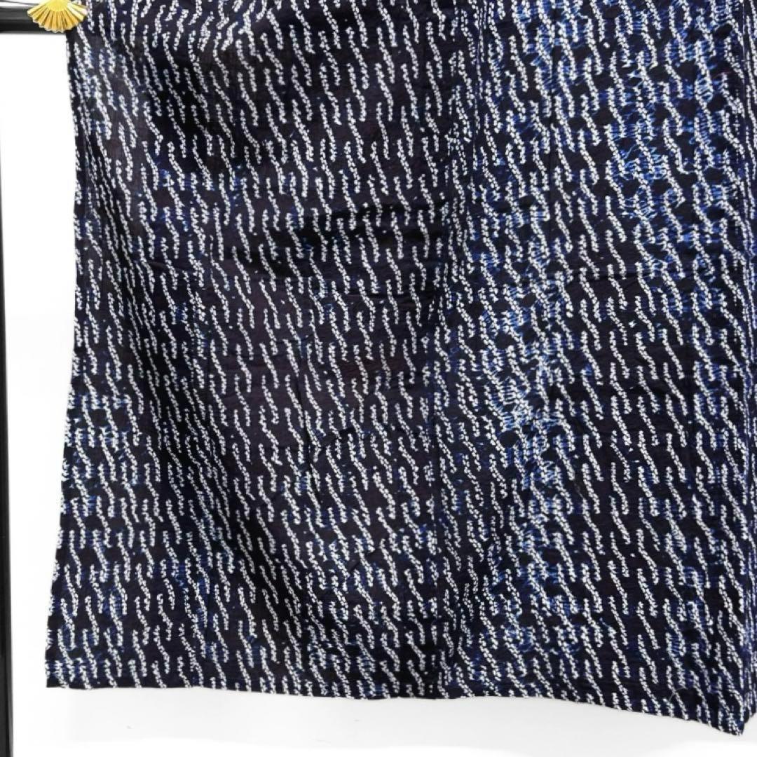 浴衣　有松鳴海絞り　編み込み模様　縦縞　変わり縦縞　着物　064w d