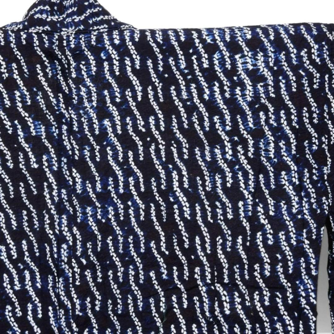 浴衣　有松鳴海絞り　編み込み模様　縦縞　変わり縦縞　着物　064w d