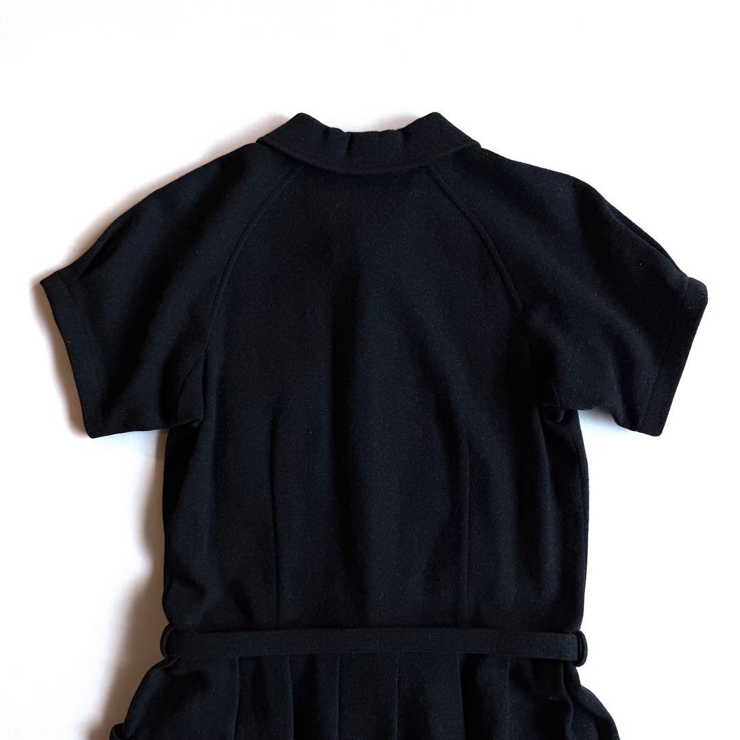 《美品》コムデギャルソン コムコム 丸襟 ワンピース ベルト付き ブラック XS