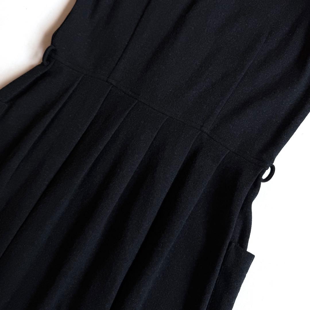 《美品》コムデギャルソン コムコム 丸襟 ワンピース ベルト付き ブラック XS