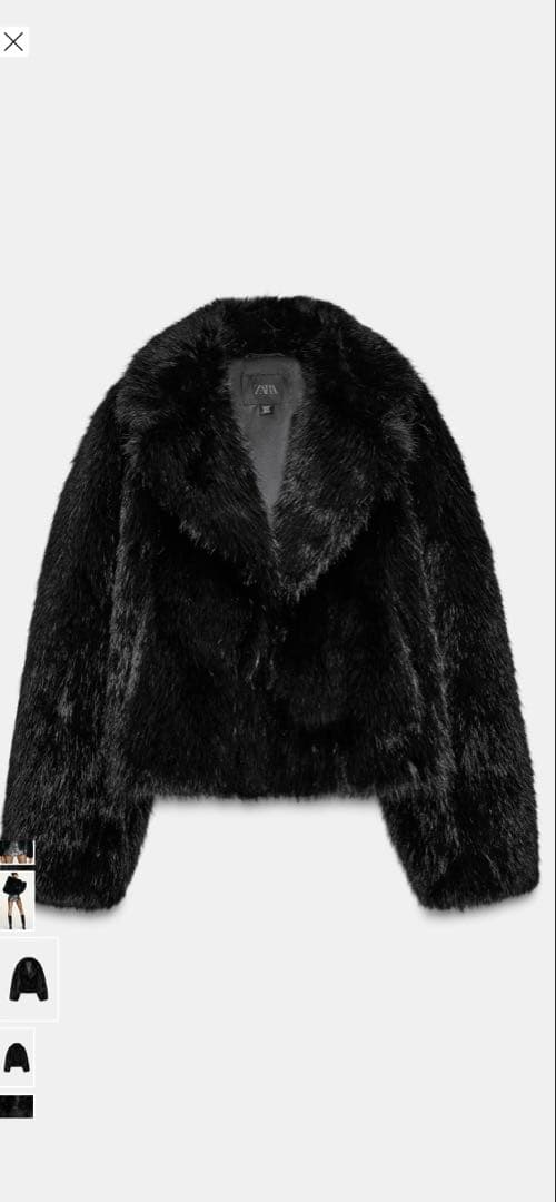 ブラック ショート丈 ファーコートZARAお値下げ中