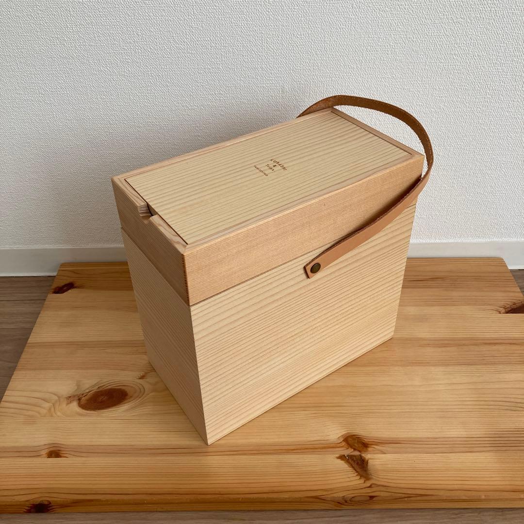 美品 北欧暮らしの道具店 木製ミラー付きメイクボックス【フェルトクッション付】