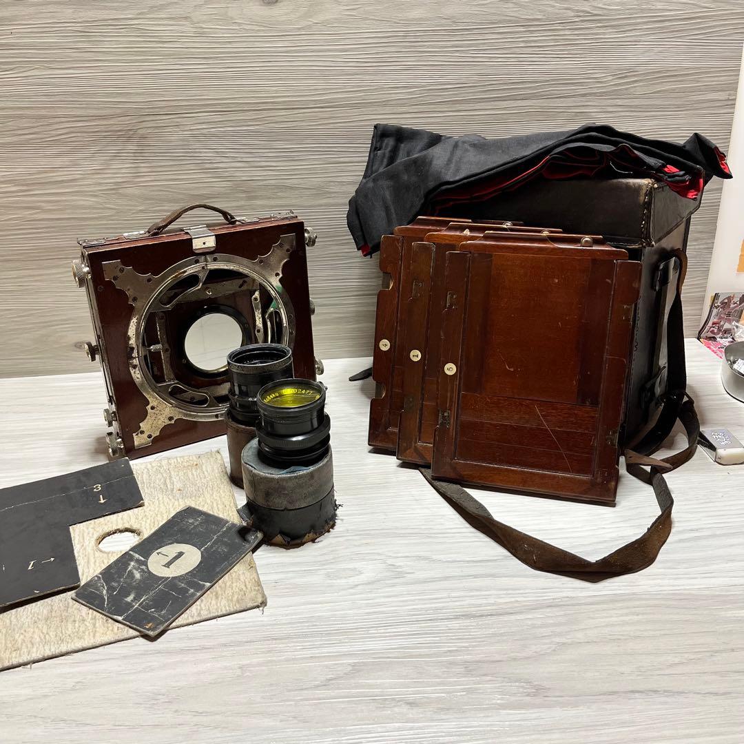 メ*】様 アンティーク　木製カメラ