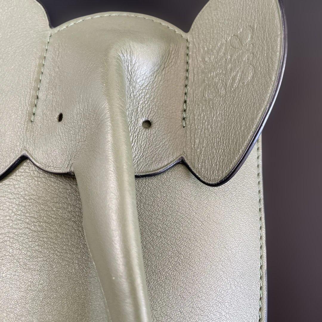 【ピノ】ロエベ　エレファント ポケット　ショルダーバッグ　グリーン