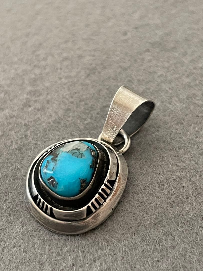 Fred Peters イサカピークターコイズ シルバー ペンダント