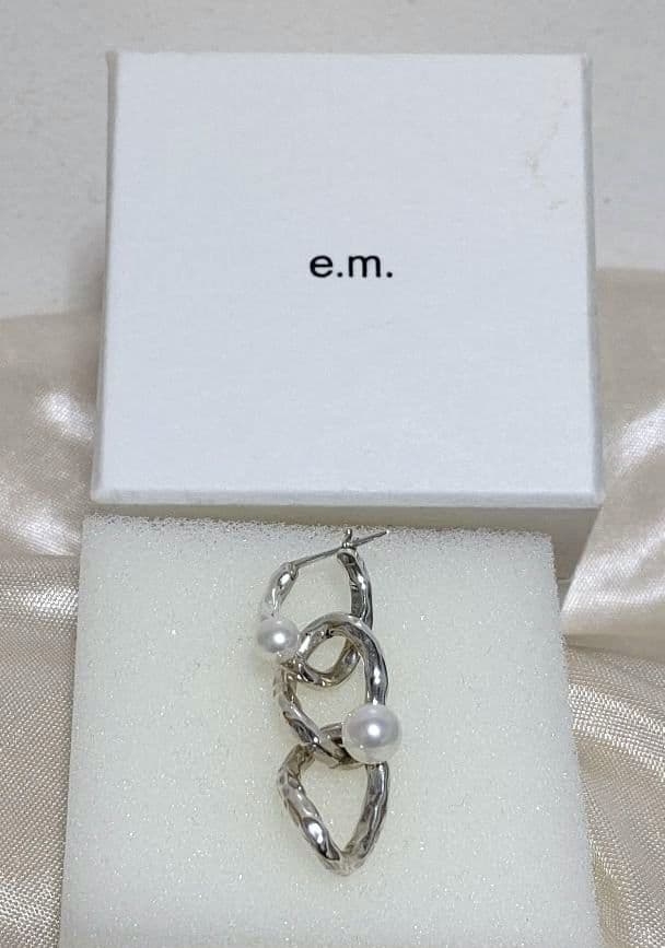 e.m. シルバー パール ピアス(片耳用)