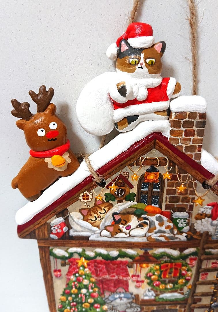 ウキウキワクワク！クリスマスの夜　　イラスト、レリーフ