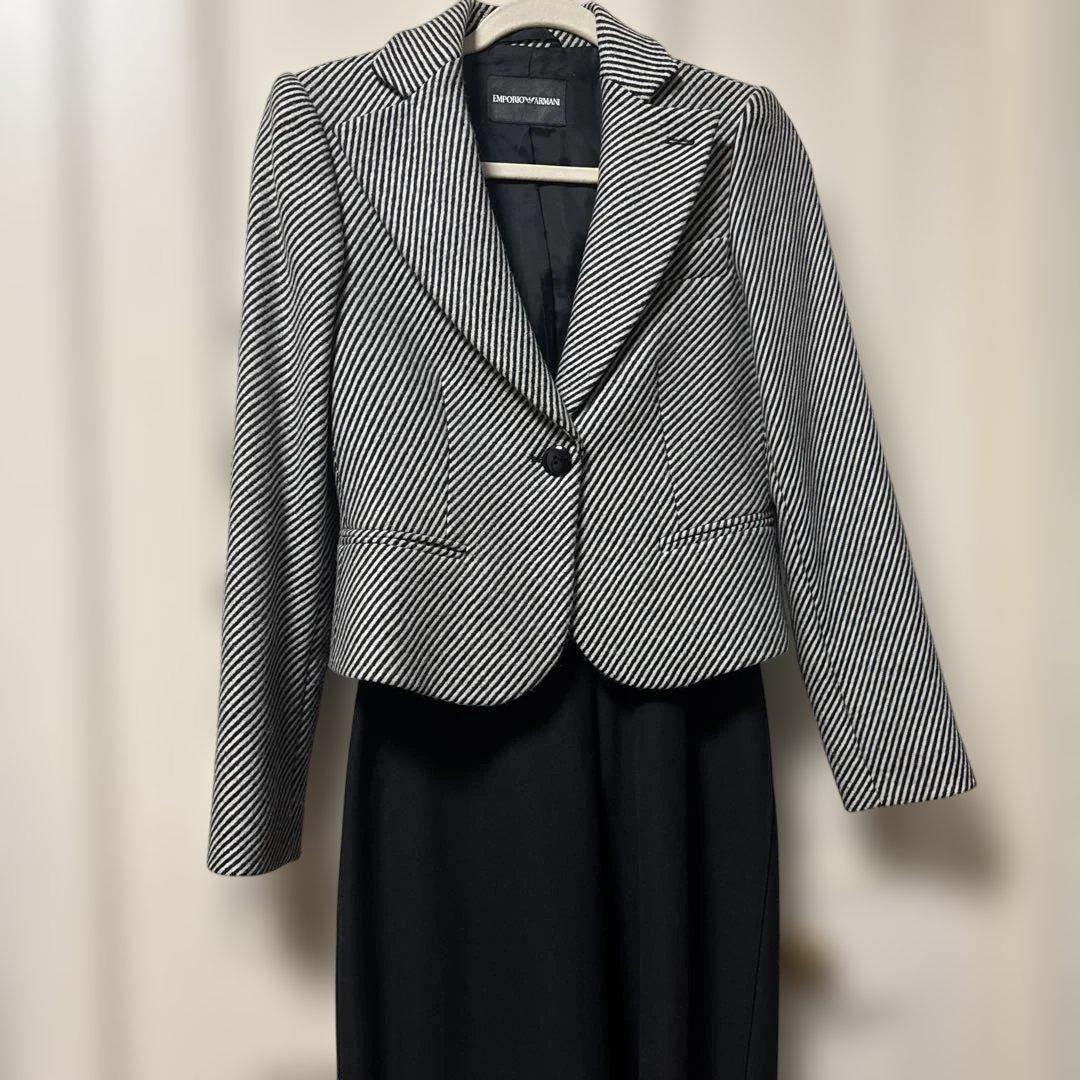 そ*ー様 テーラードジャケット 白黒ストライプ サイズ40