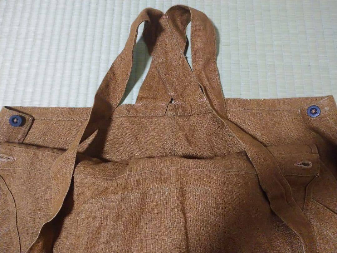 【激レア】フレンチ ヴィンテージ ブラウンヘンプ オーバーオール