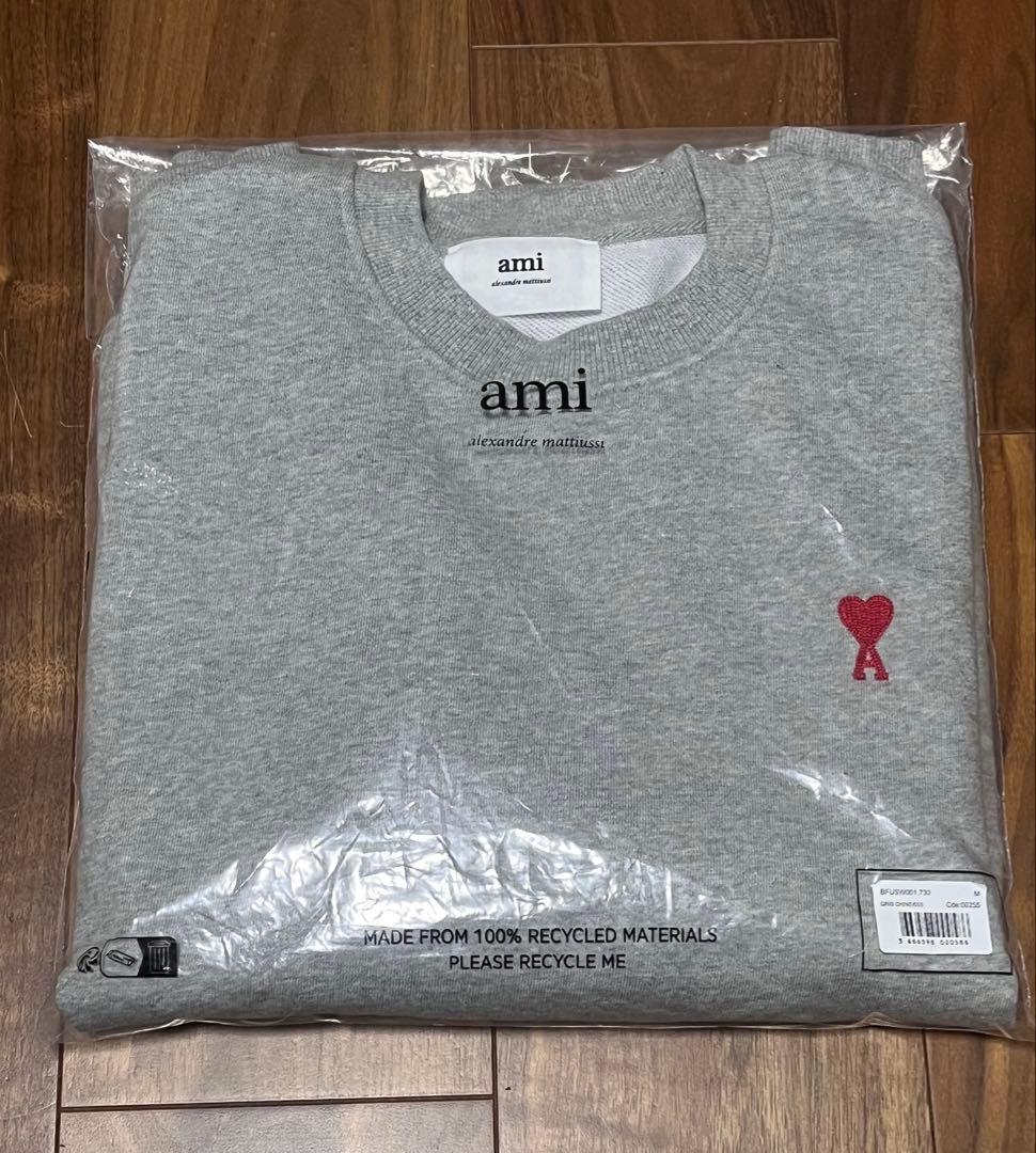 【新品タグ付き】AMI アミパリス グレー　スウェット トレーナー Mサイズ