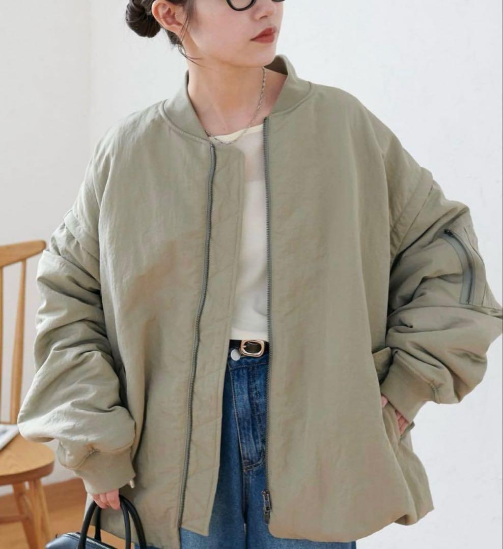 DISCOAT デタッチャブル2WAY メモリーボンバージャケットカーキ