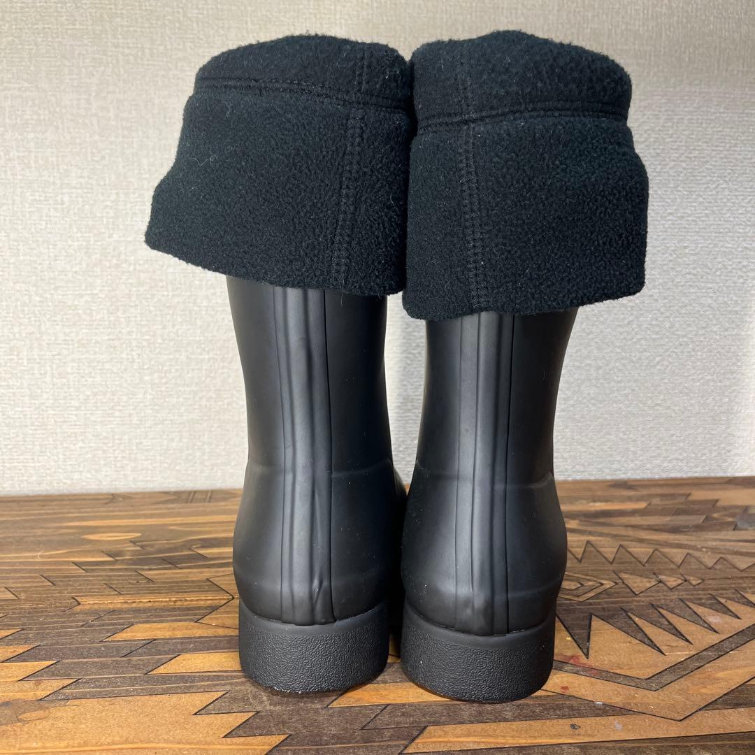 HANTER レインブーツ ショート フリースソックス付 US7 送料無料