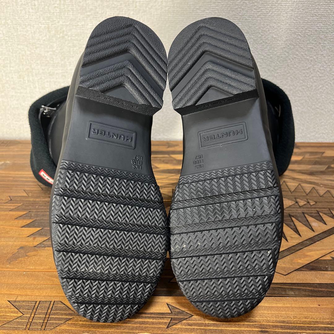 HANTER レインブーツ ショート フリースソックス付 US7 送料無料