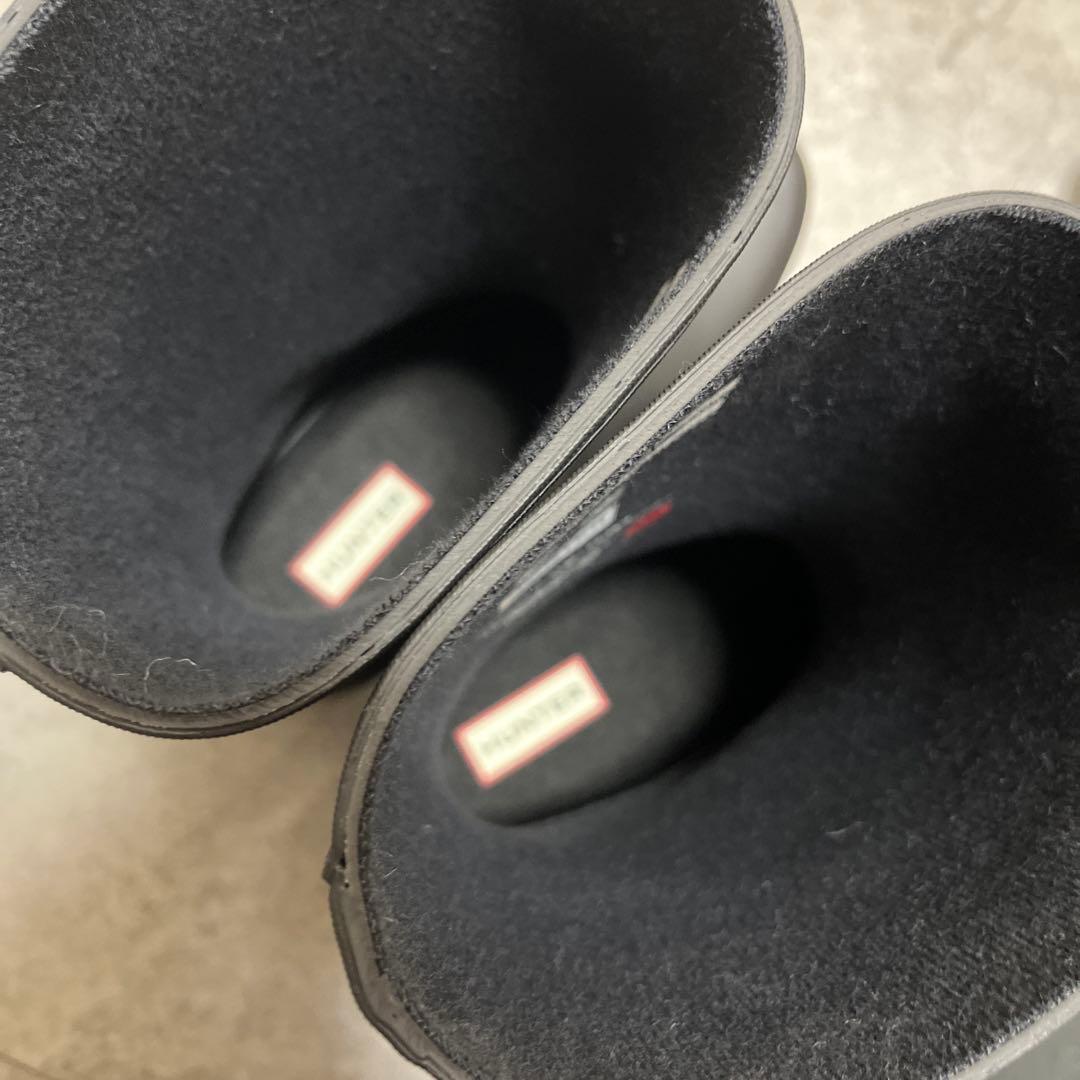HANTER レインブーツ ショート フリースソックス付 US7 送料無料
