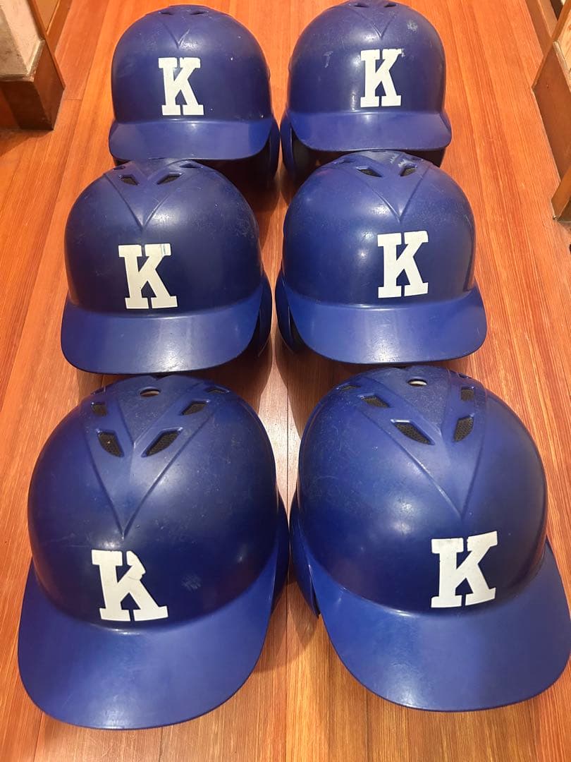 野球、バッター用ヘルメット 青 6個セット