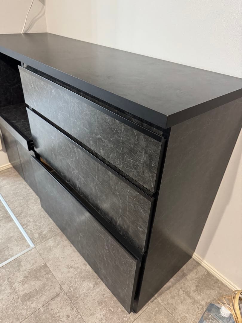 専用です！ブラック キッチンカウンター 3引き出し