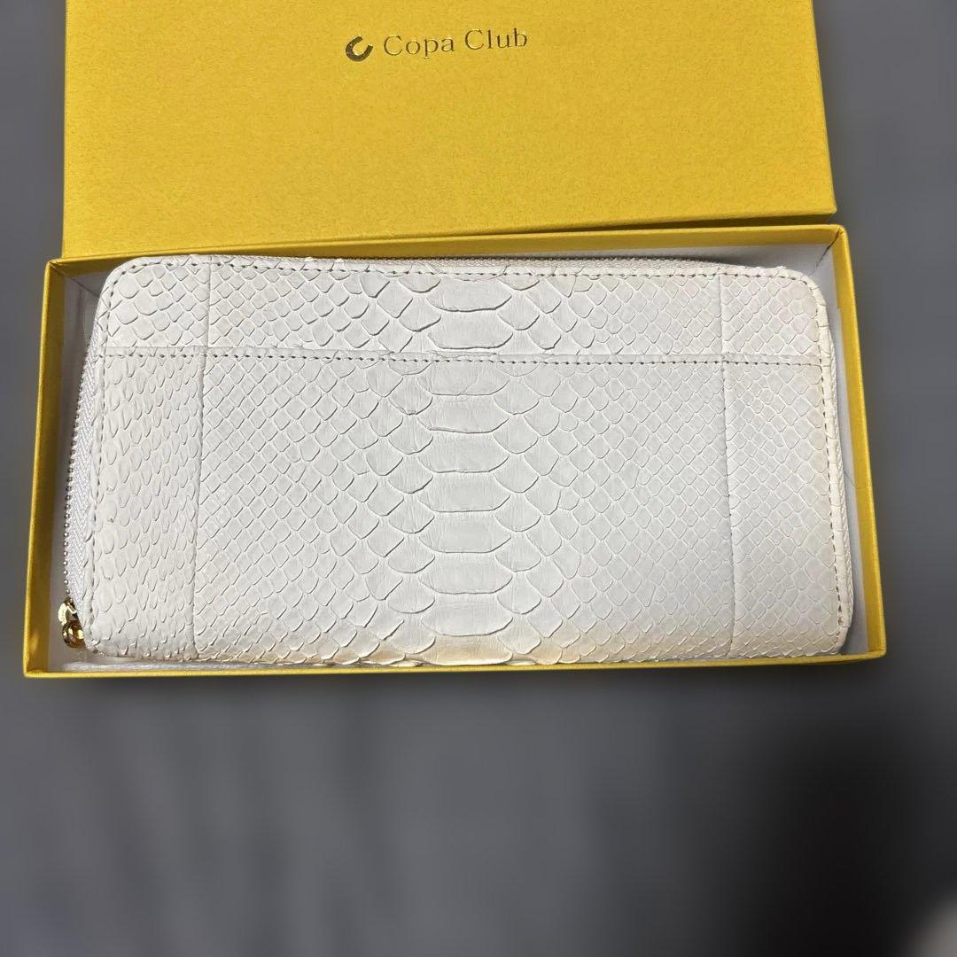 Dr. コパ ヘビ革　長財布 ホワイト