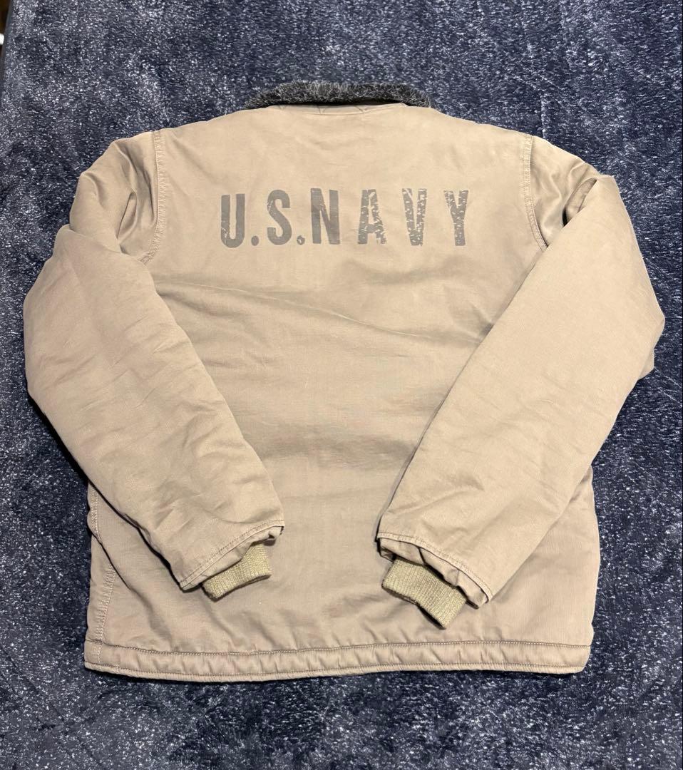 【美品】N-1デッキ ジャケット U.S.N. NAVY カーキ　WALDES