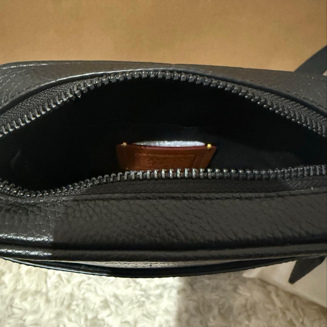 COACHブラックレザーショルダーバッグ