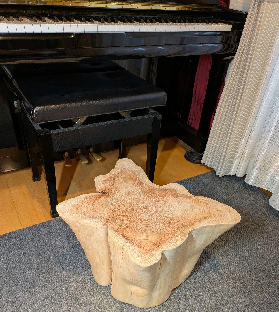 T　檜　切り株　椅子　スツール　テーブル　高さ約30.5㎝