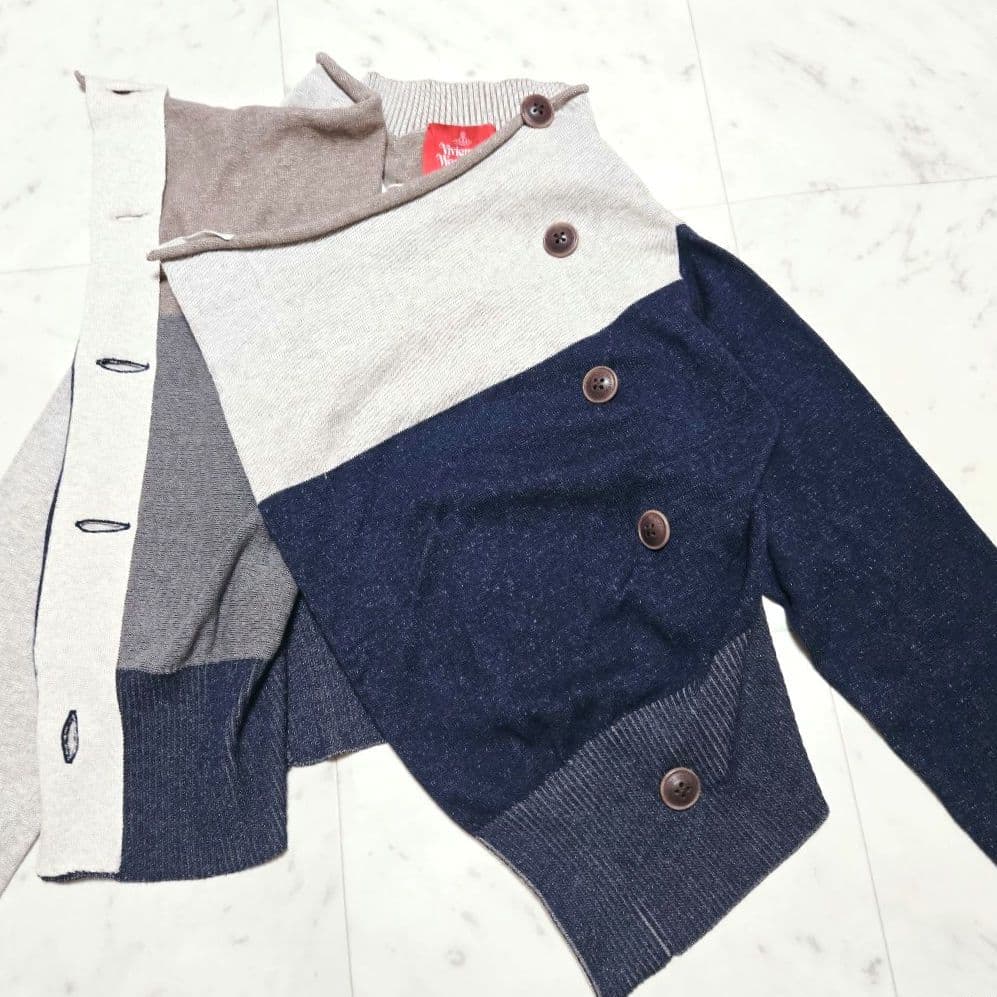 【未使用タグ付】ヴィヴィアンウエストウッドレッドレーベル 変形 カーディガン