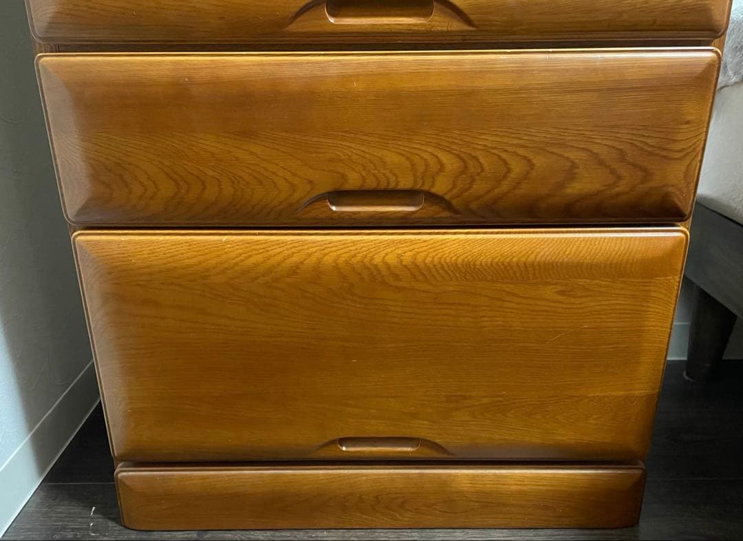 木製7段チェスト タンス　オーク材　箪笥　ハイチェスト　棚　引き出し付